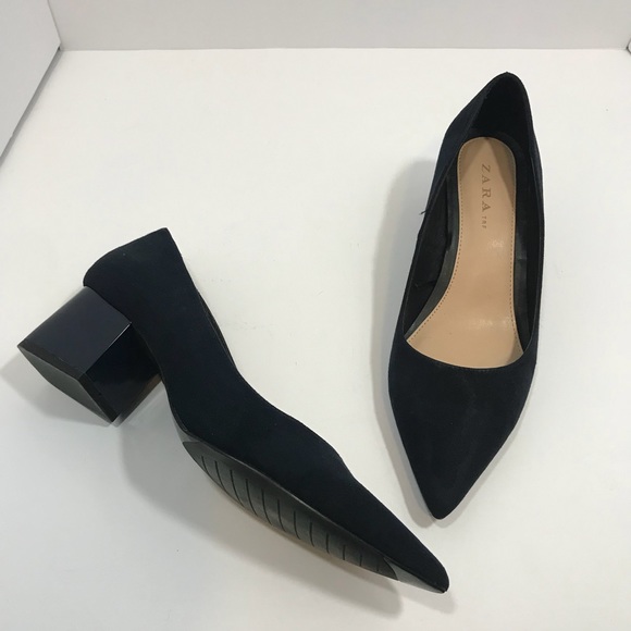 pointed shoes with block heel